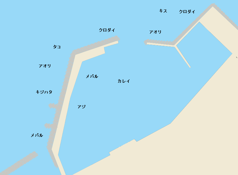 出雲崎漁港ポイント図