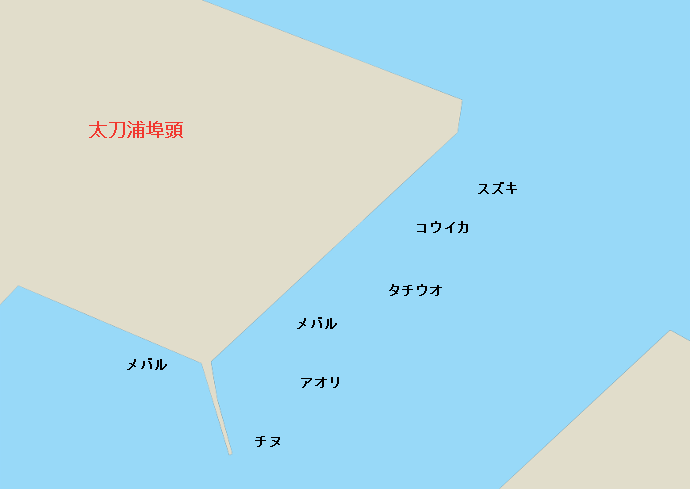 太刀浦海岸ポイント図