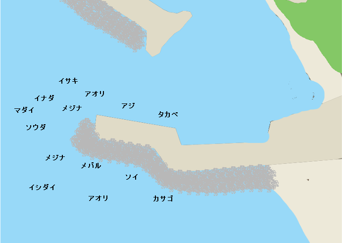 初島第二漁港ポイント図