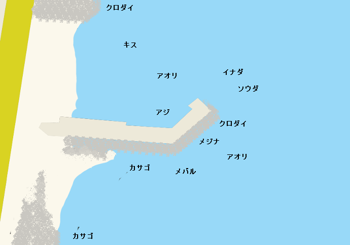 西倉沢漁港ポイント図