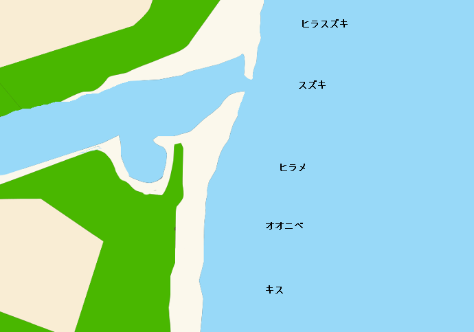 名貫川河口ポイント図