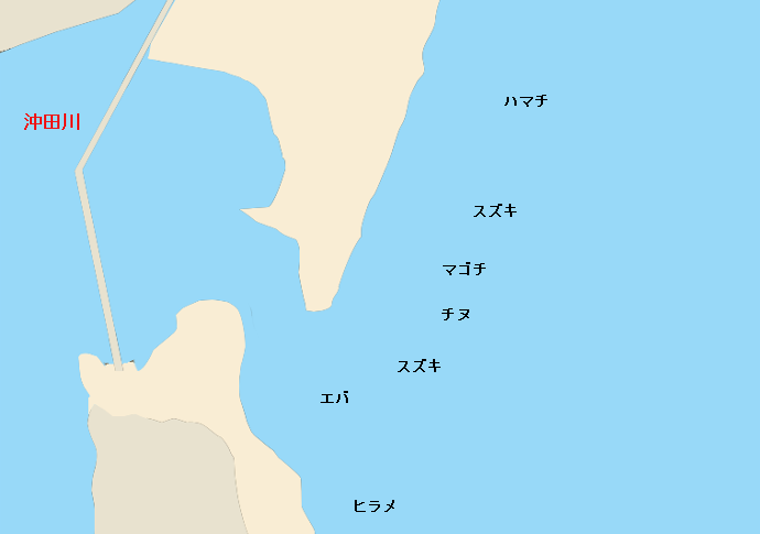 沖田川河口ポイント図