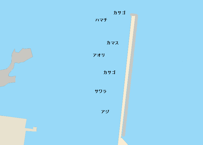 細島白浜港ポイント図
