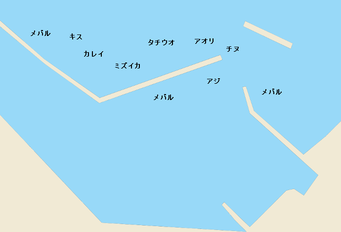 柿浦漁港ポイント図