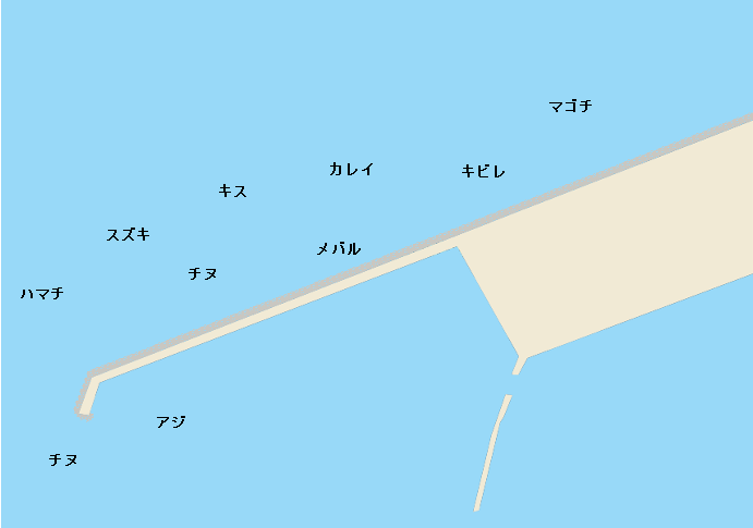 紀ノ川河口青岸白灯台ポイント図