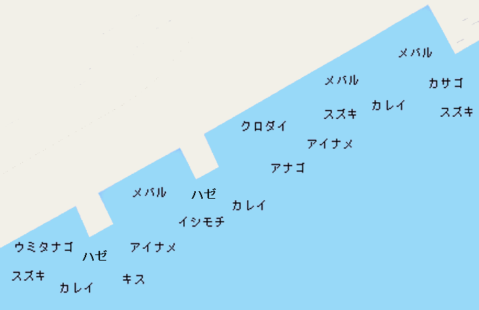 ルアー 神奈川県のおすすめシーバス釣り場 ブッコミ 彡 魚速報