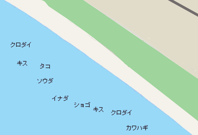 片浜海岸ポイント図