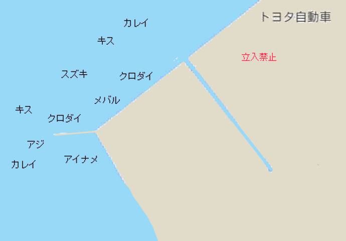 トヨタ埠頭のポイント図