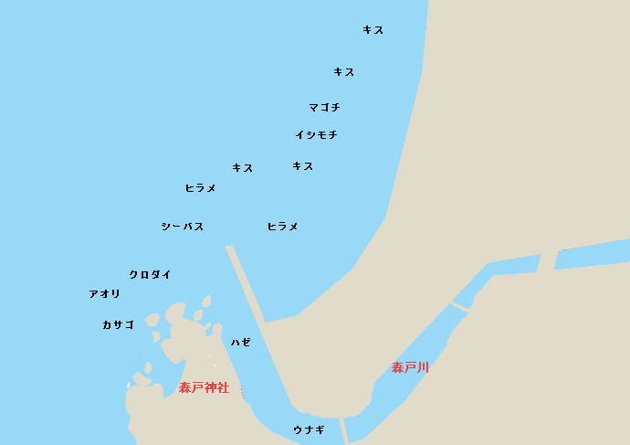 森戸海岸ポイント図