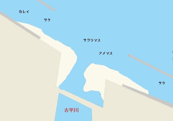 古平川河口ポイント図
