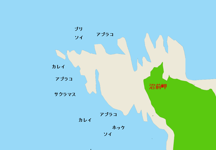 沼前岬ポイント図
