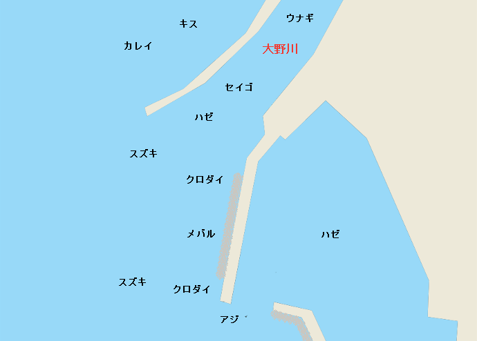 大野漁港ポイント図