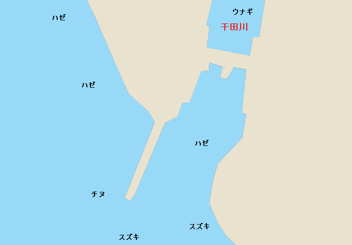 干田川水門ポイント図