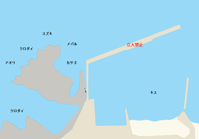 鯨波港ポイント図