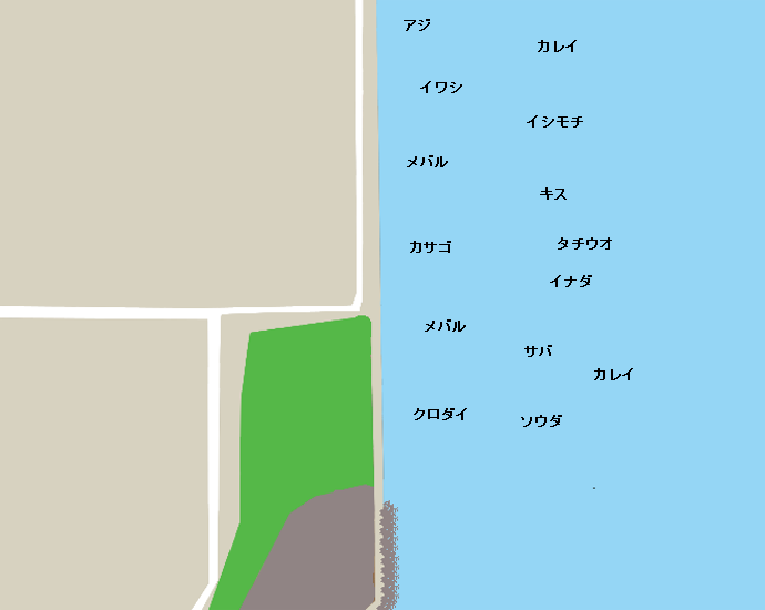 福浦岸壁ポイント図（ヘリポート周辺）