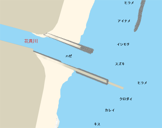 花貫川河口ポイント図