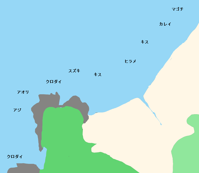 角田浜ポイント図