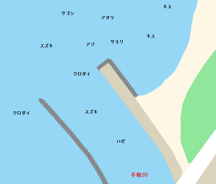 手取川河口ポイント図