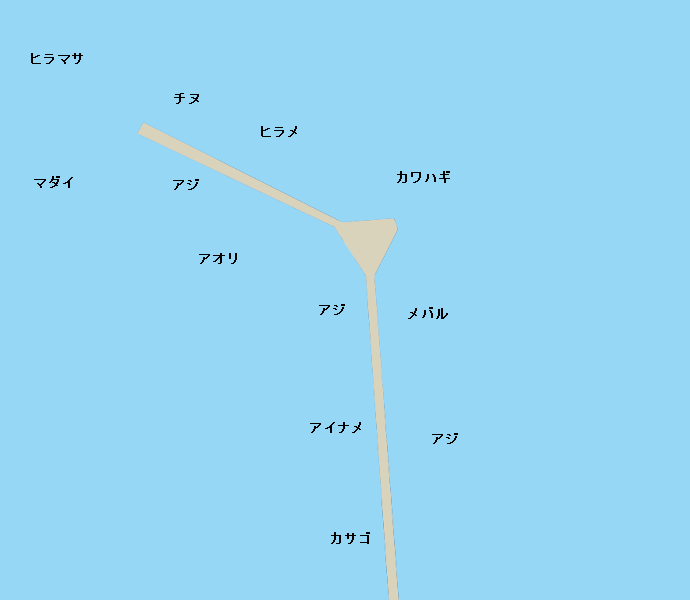 脇田海釣り桟橋ポイント図
