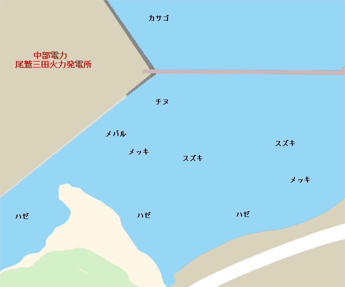 矢ノ川河口ポイント図