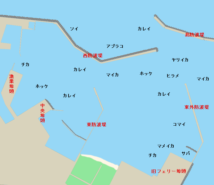 岩内港ポイント図