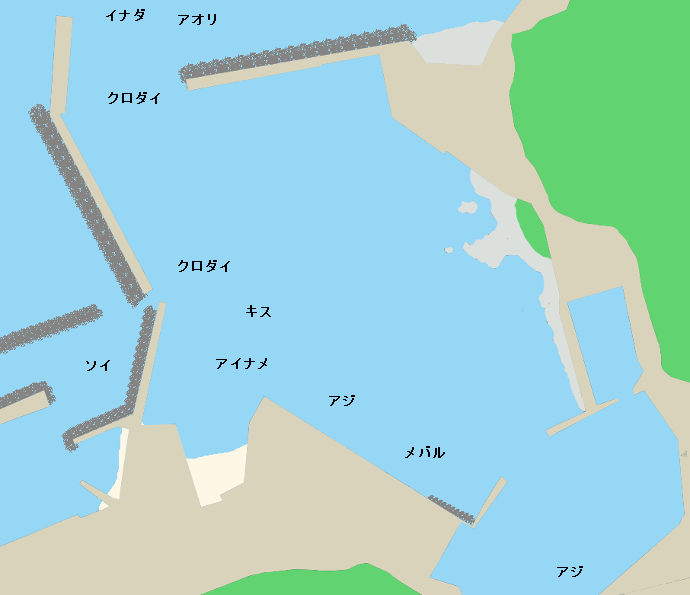 加茂漁港ポイント図