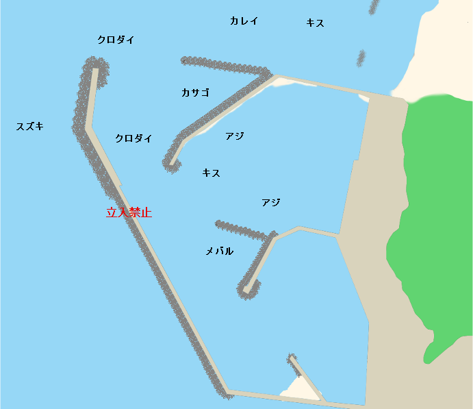 間瀬港ポイント図