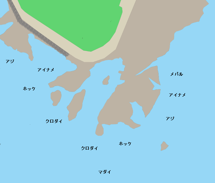 金崎（男鹿半島）ポイント図