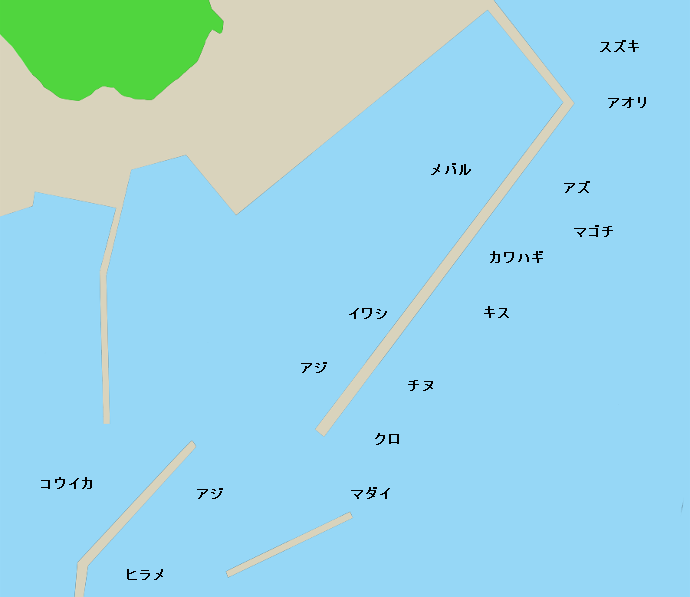 大多尾漁港ポイント図