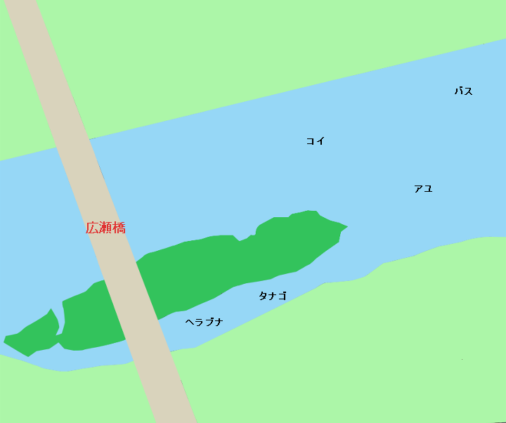 入間川広瀬橋周辺のポイント（埼玉県狭山市）