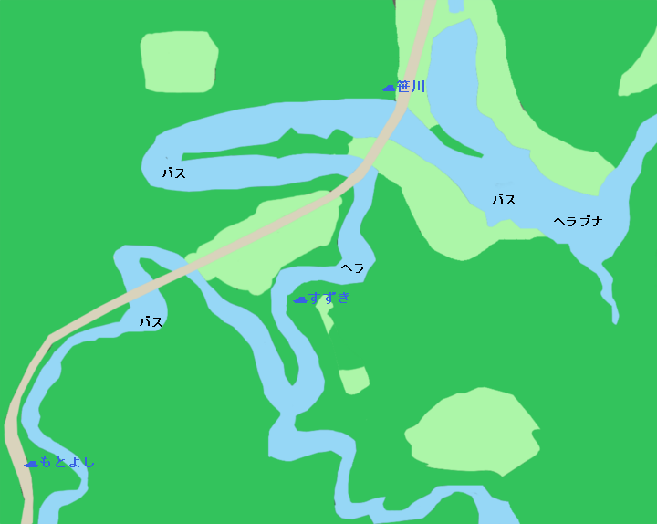 笹川湖ポイント図