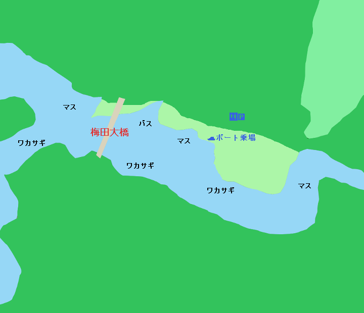 梅田湖ポイント図