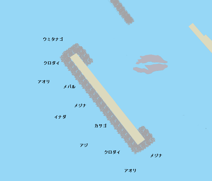 宮川港沖堤防ポイント図