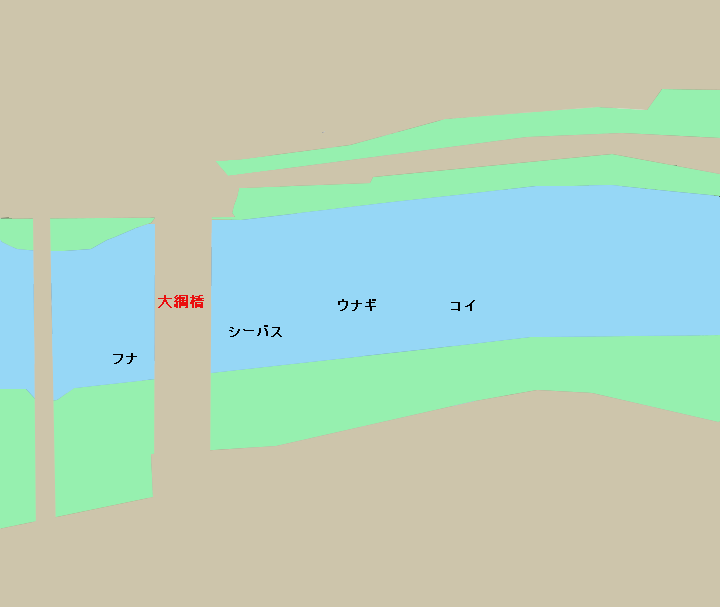 鶴見川大綱橋周辺のポイント（ウナギ、コイ、シーバス、フナ）