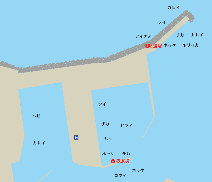 増毛港ポイント図