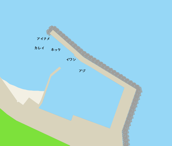 奥尻島松江漁港ポイント図