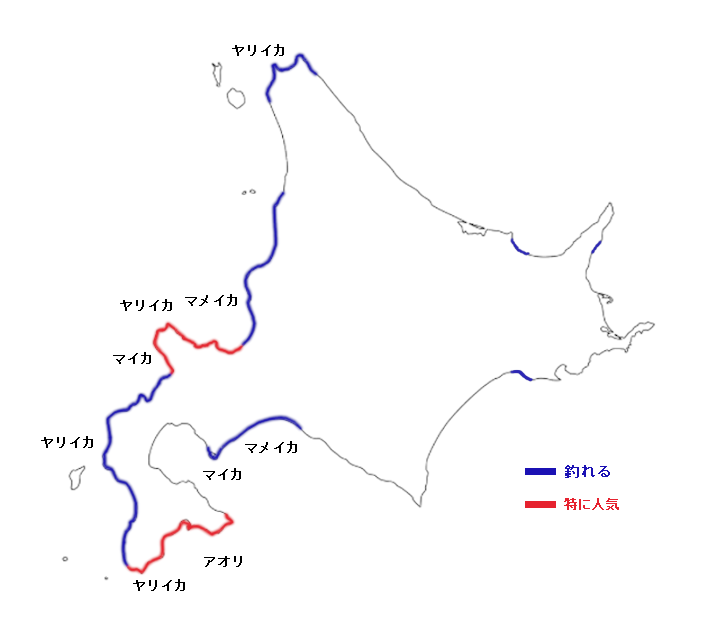 北海道 イカが釣れる地域