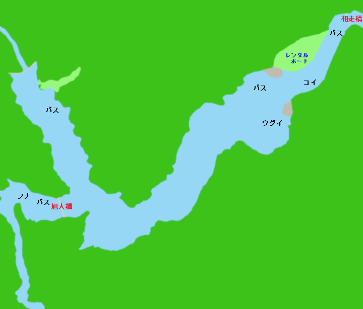 奥矢作湖ポイント図