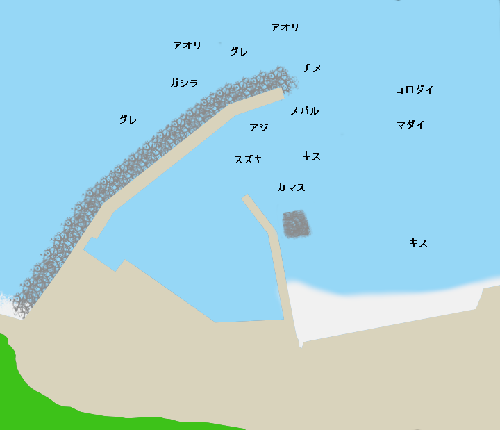 小引漁港ポイント図