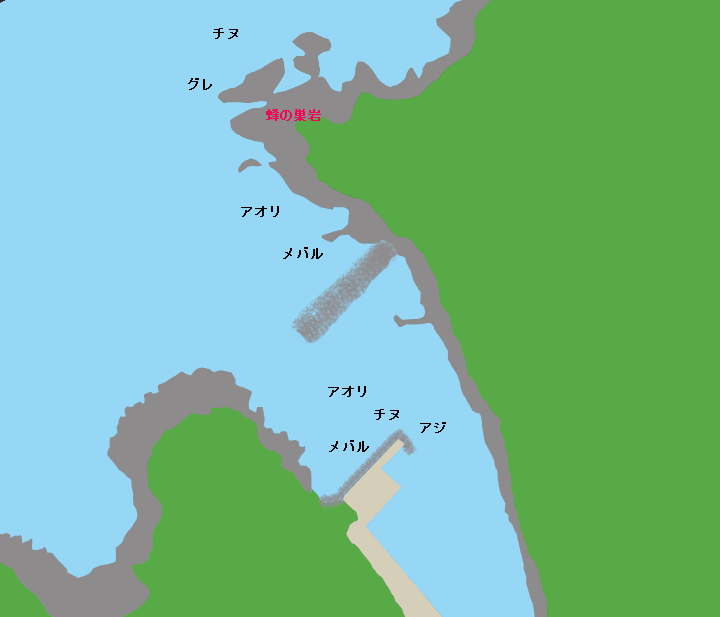 軽尾港ポイント図