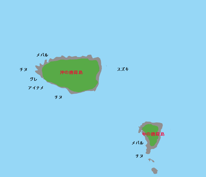 唐荷島ポイント図