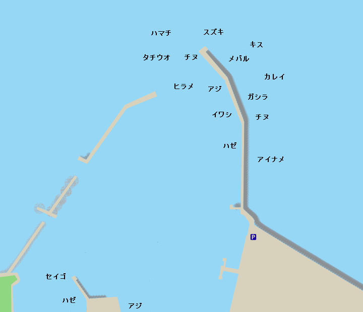 高砂港ポイント図