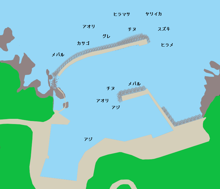 福浦漁港ポイント図