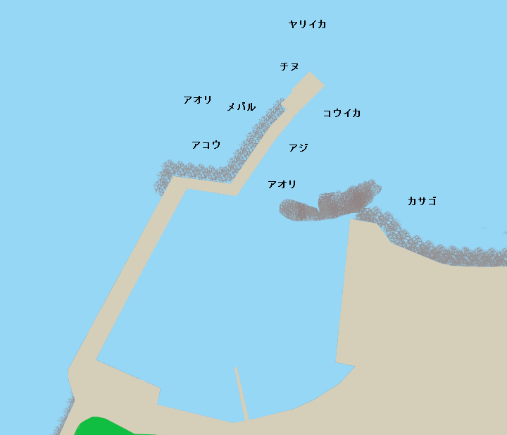 古湊漁港ポイント図