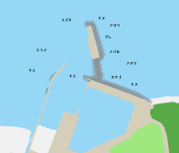 波根漁港ポイント図
