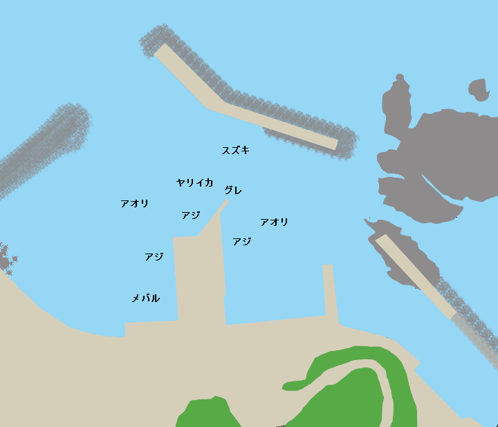 日御碕漁港ポイント図