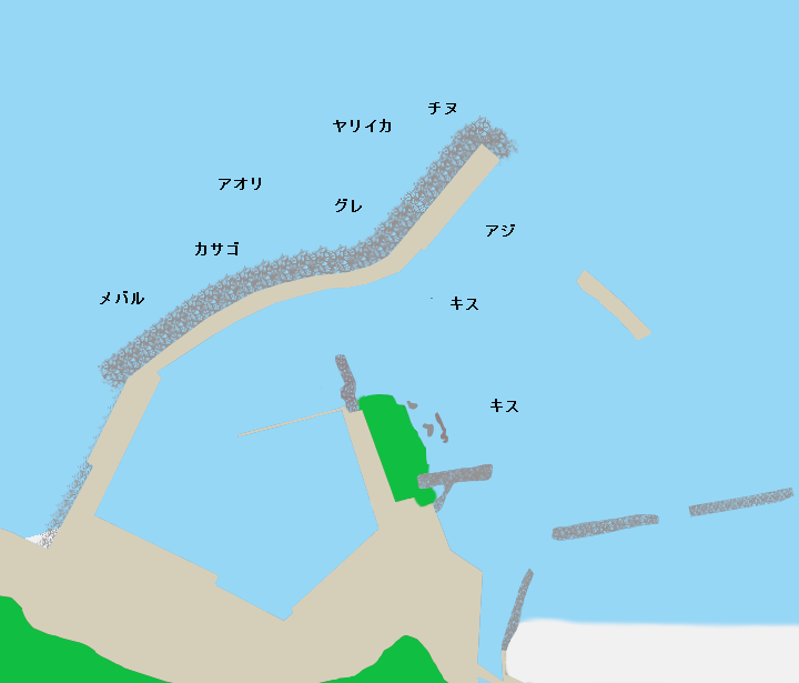 飯浦漁港ポイント図