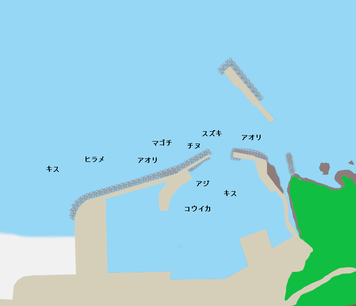 唐鐘漁港ポイント図