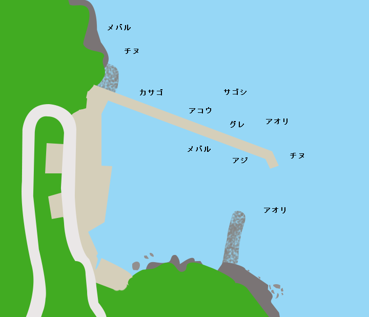 上瀬漁港ポイント図