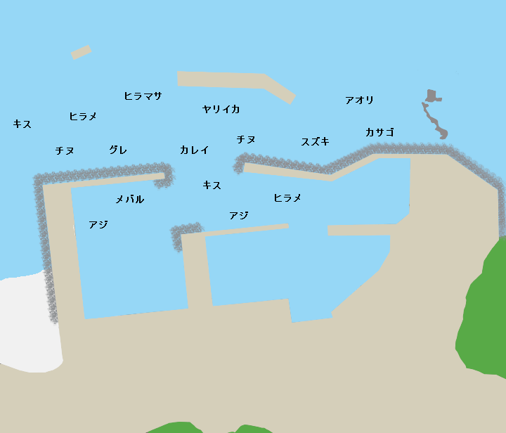 和江漁港ポイント図